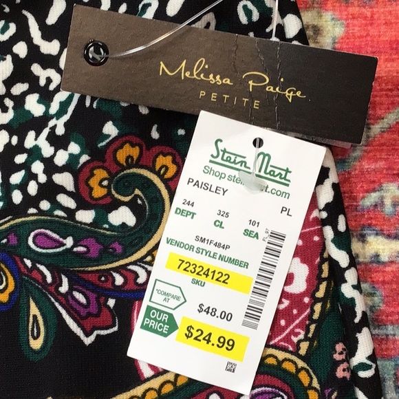 🦚Mellisa Paige ‘Paisley’ Petite Stretch Knee Length Pencil - Picture 4 of 9